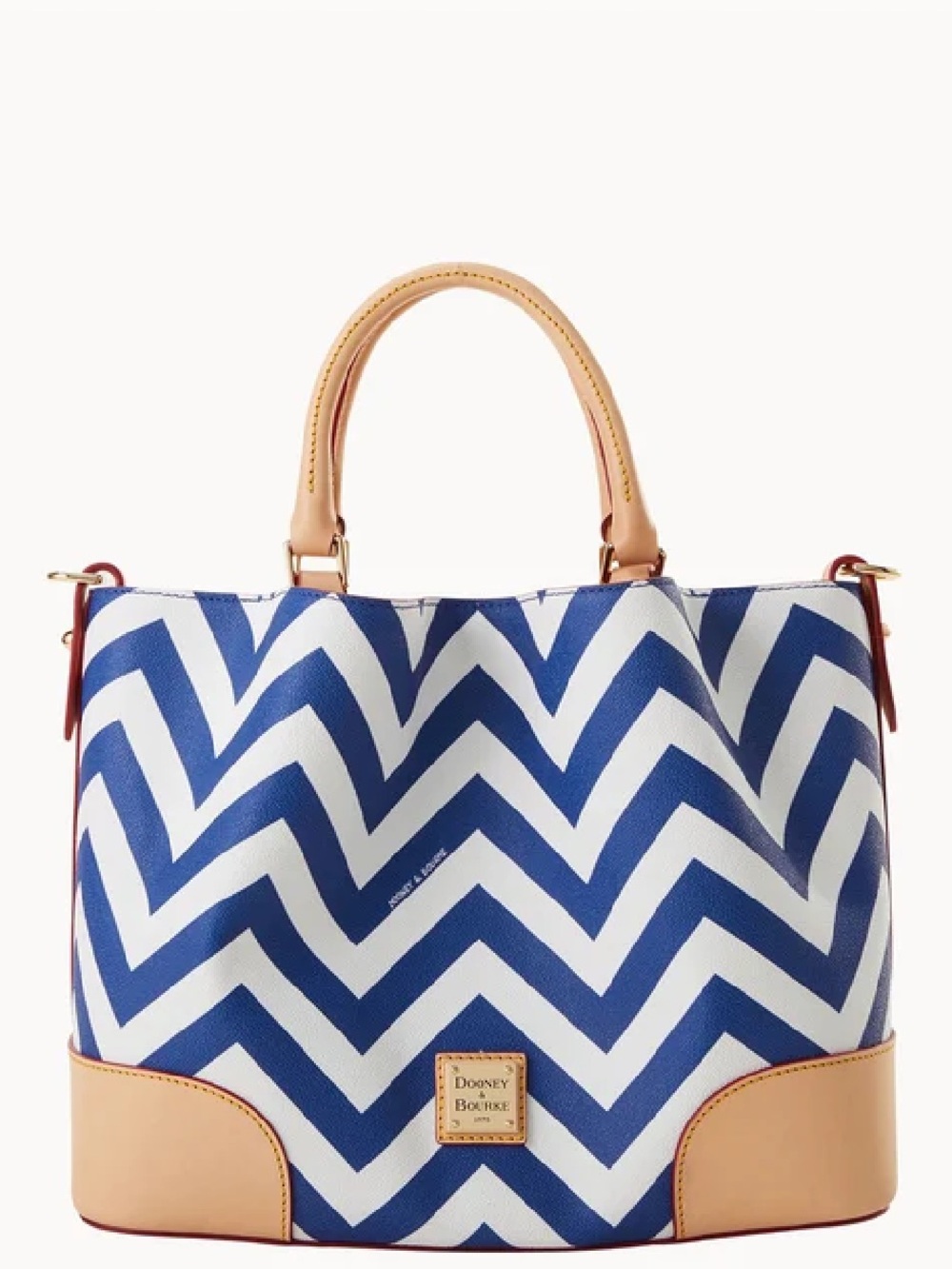 NWT Dooney & Bourke Blue Chevron Brenna Tote Bag
